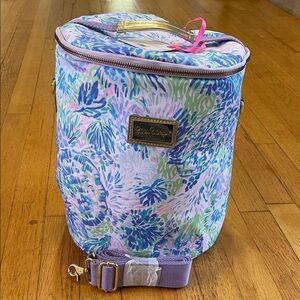 Lilly Pulitzer Blue and Green Floral Travel Bag